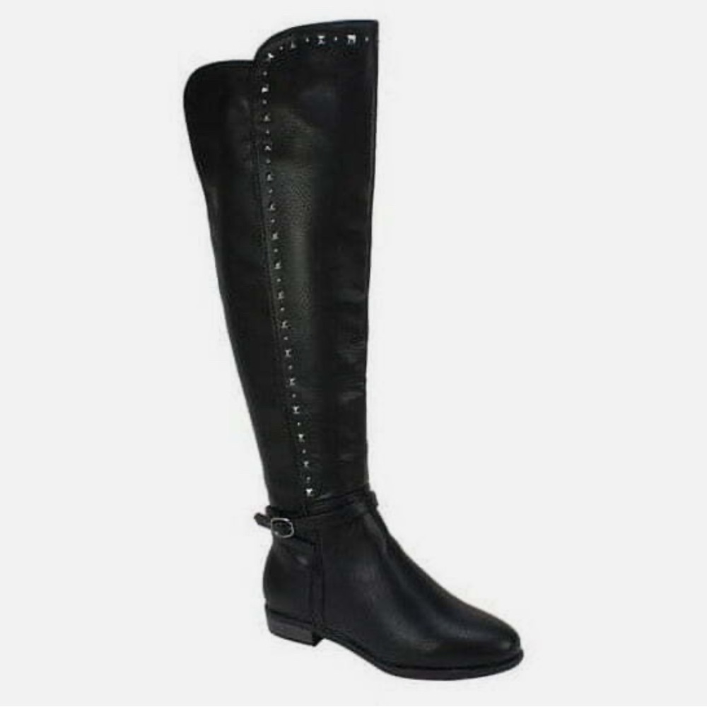 Rialto Black Over the Knee Boots with Studs